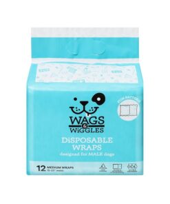 Wags & Wiggles Medium Male Wraps 12 Pack